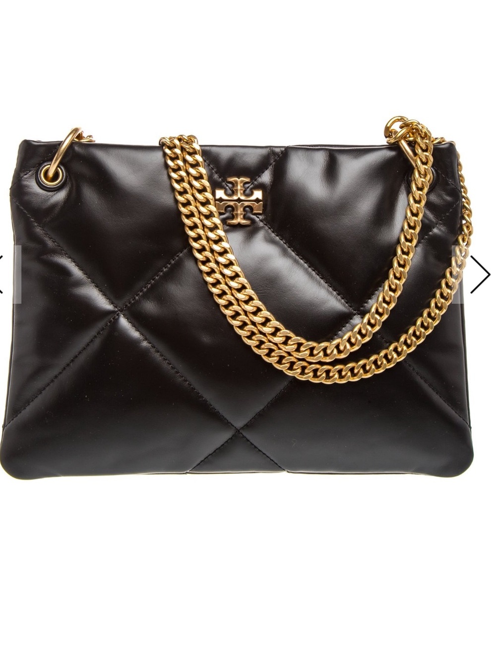 Tory Burch Kira Black Quilted Leather Shoulder Bag with Gold Chain & dust bag